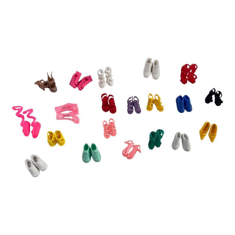 Mixed Lot 18 Pairs Fashion Doll Shoes Sneaker Sandals Heels Multi Color Assorted - Picture 6 of 6